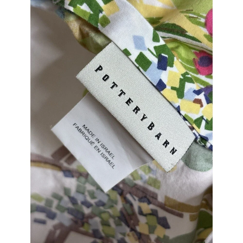 Pottery Barn Woodland Paint By Numbers Std Shams Green White Pink Blue Green Red